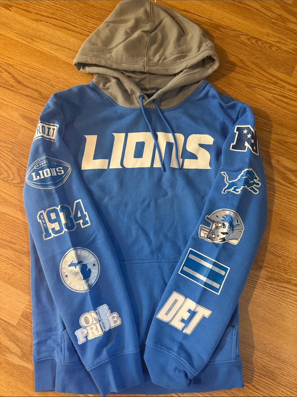 Fanatics Royal Blue and Gray Hooded Pullover